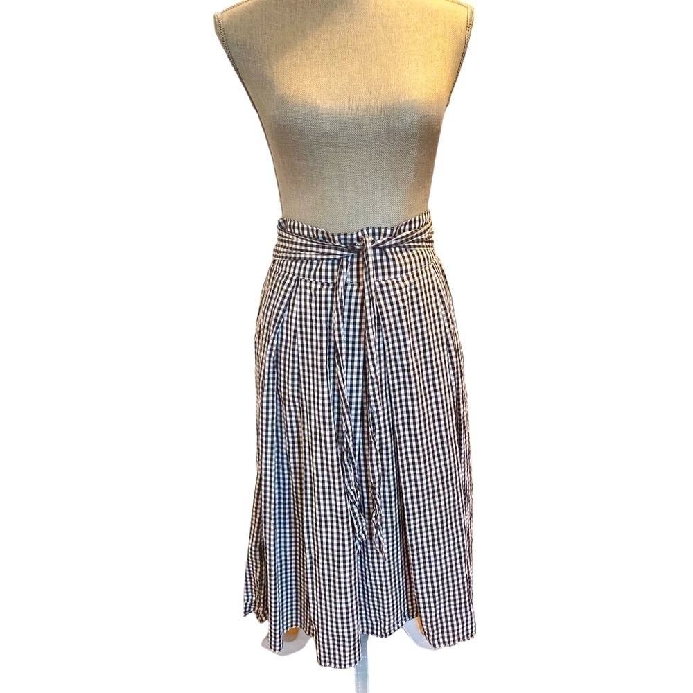 MAX STUDIO GINGHAM BLACK & WHITE SKIRT (0892)